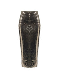 Rinascimento Anthracite Sequin Pencil Skirt - La Rella