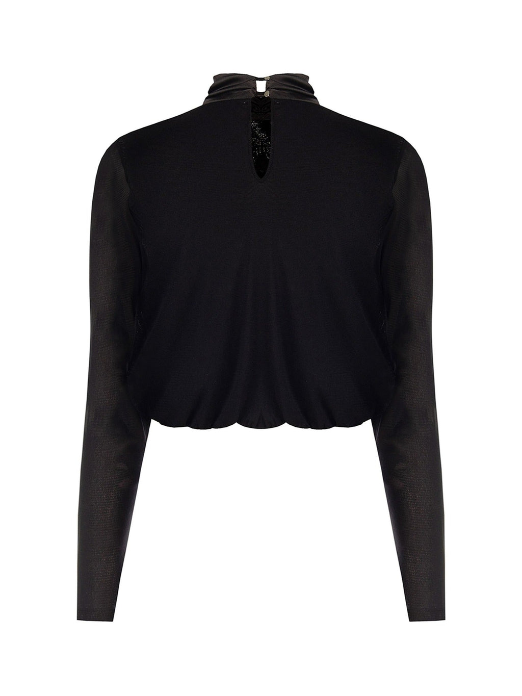 Rinascimento Black Embellished High-Neck Blouse - La Rella
