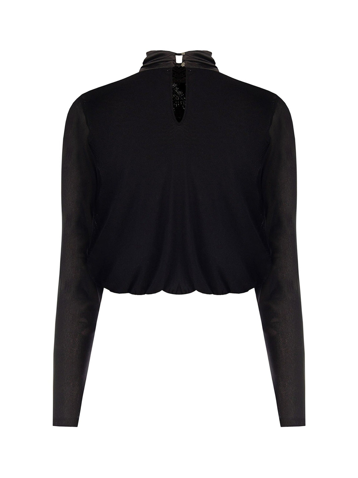 Rinascimento Black Embellished High-Neck Blouse - La Rella