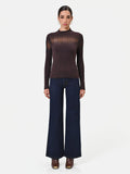 Rinascimento Brown Ribbed Mock-Neck Sweater - La Rella