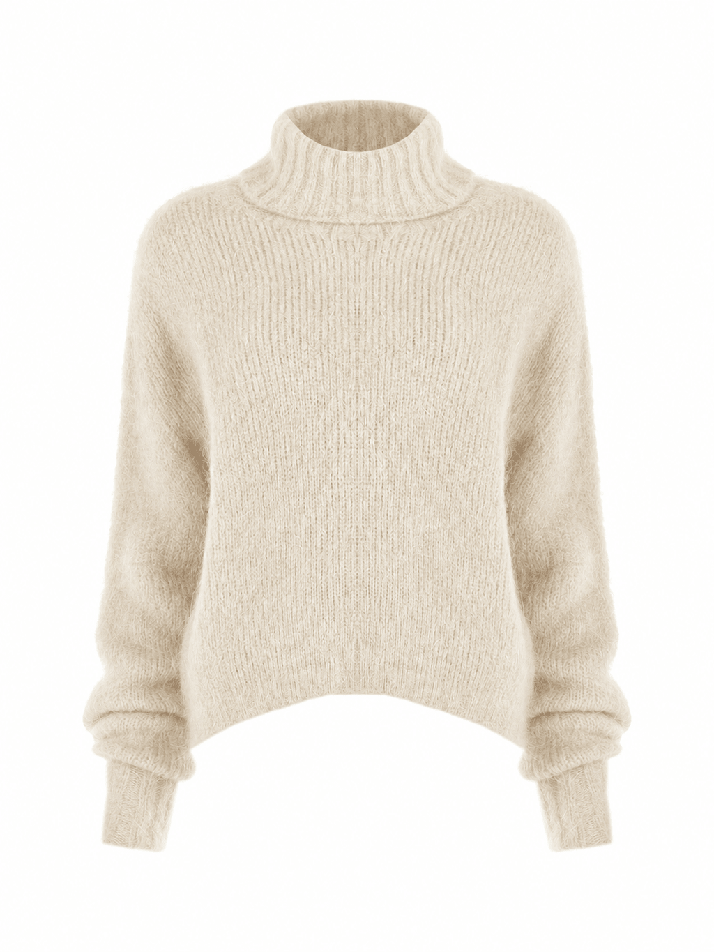 Rinascimento Cream Mohair-Blend High-Neck Sweater - La Rella