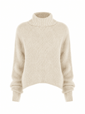 Rinascimento Cream Mohair-Blend High-Neck Sweater - La Rella