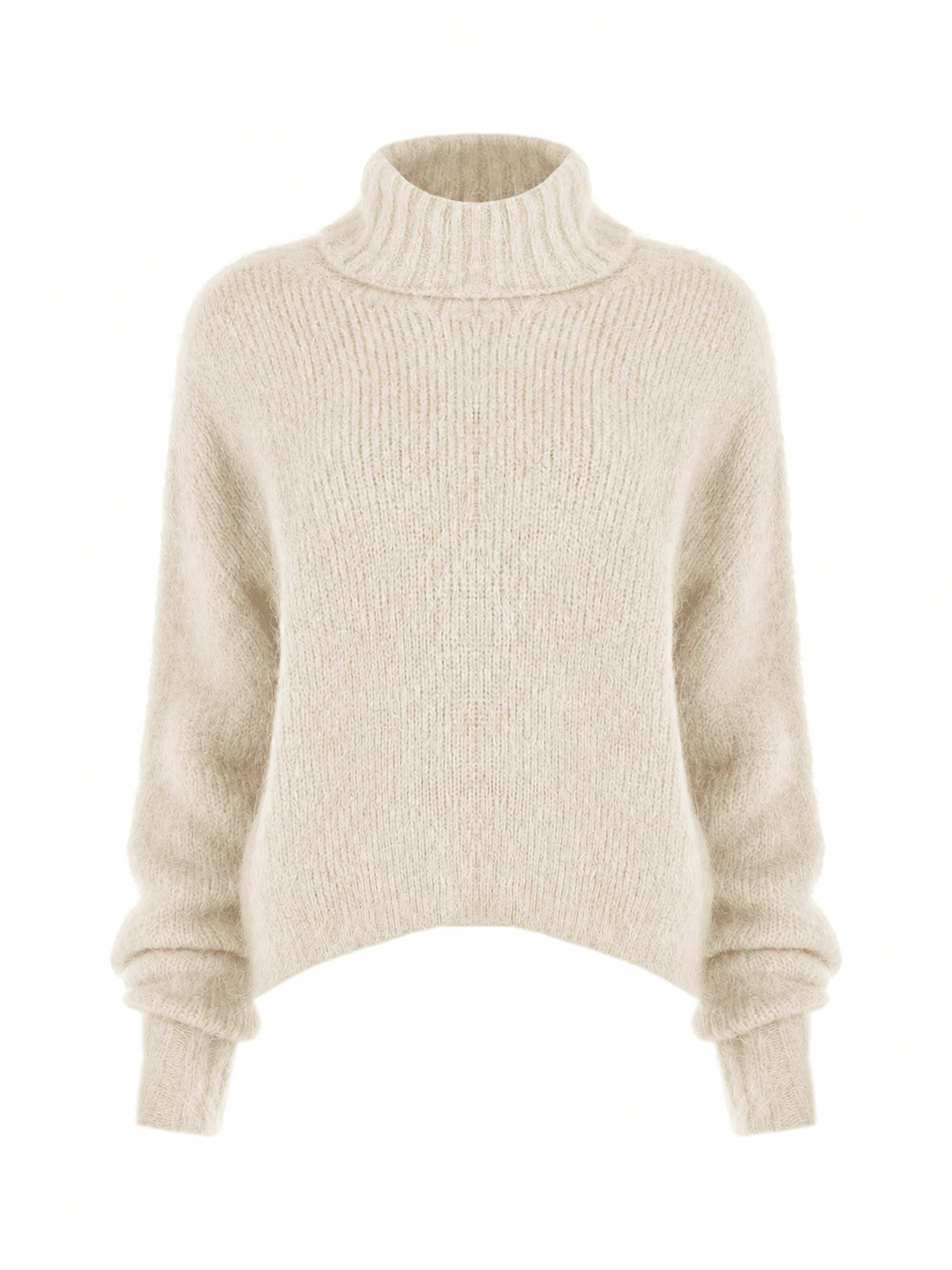 Rinascimento Cream Mohair-Blend High-Neck Sweater - La Rella