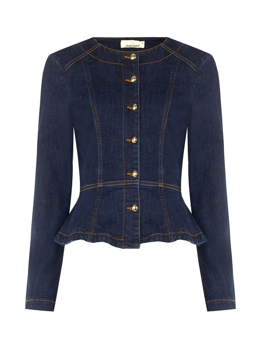 Rinascimento Denim Peplum Jacket - La Rella