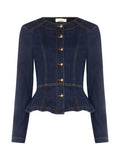 Rinascimento Denim Peplum Jacket - La Rella