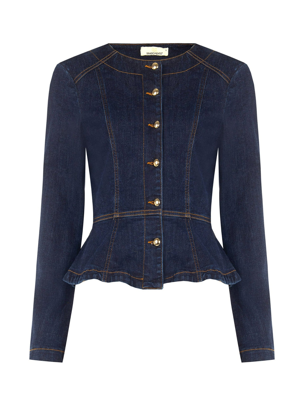 Rinascimento Denim Peplum Jacket - La Rella