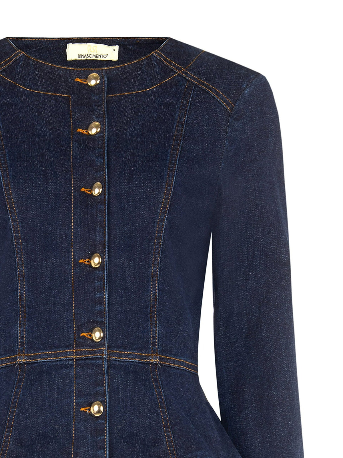Rinascimento Denim Peplum Jacket - La Rella