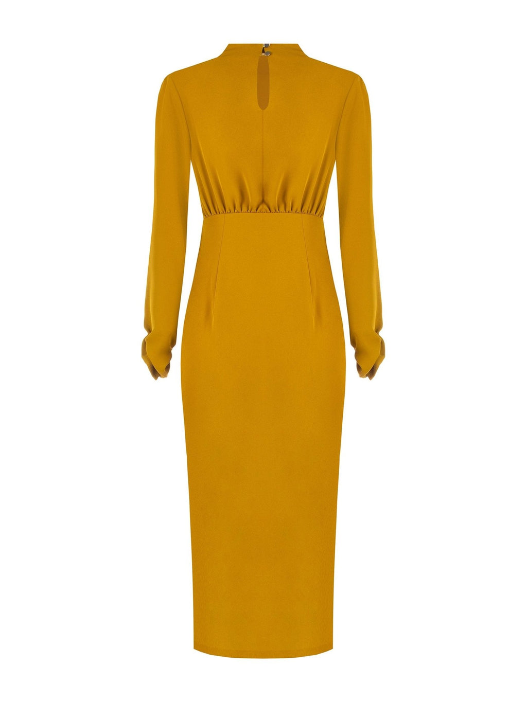 Rinascimento Draped Midi Dress – Mustard Gold - La Rella
