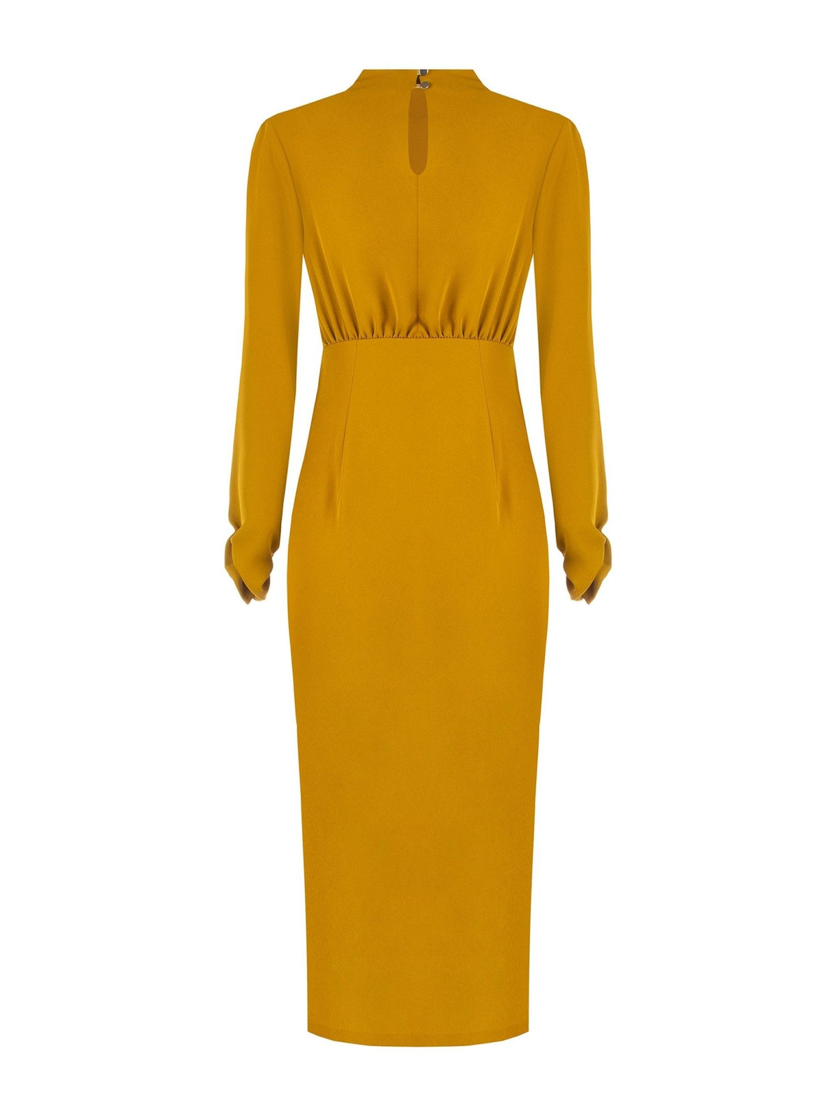 Rinascimento Draped Midi Dress – Mustard Gold - La Rella