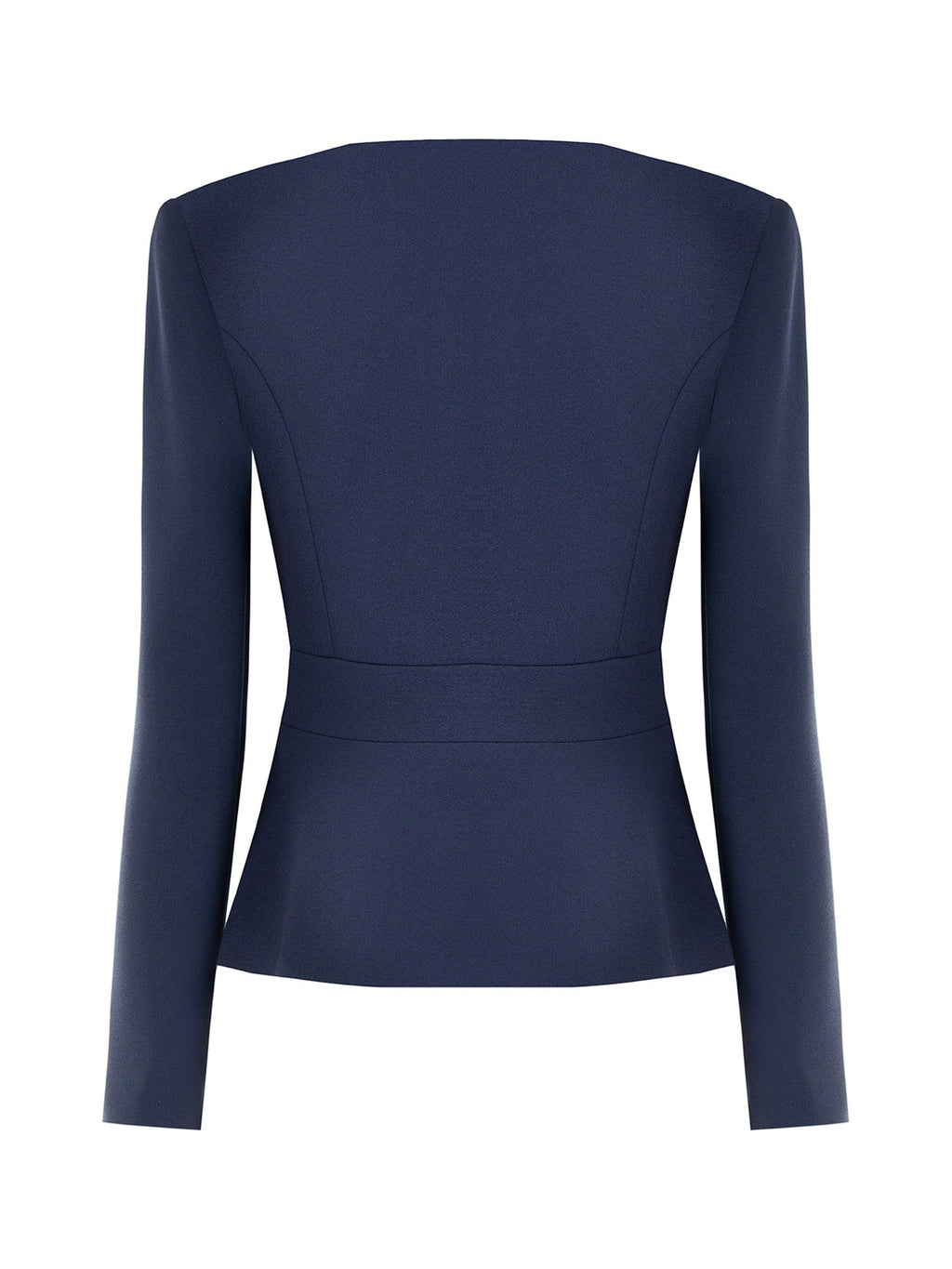 Rinascimento Navy Gold-Zip Peplum Jacket - La Rella