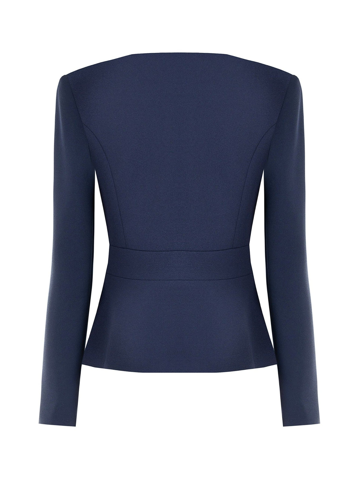 Rinascimento Navy Gold-Zip Peplum Jacket - La Rella