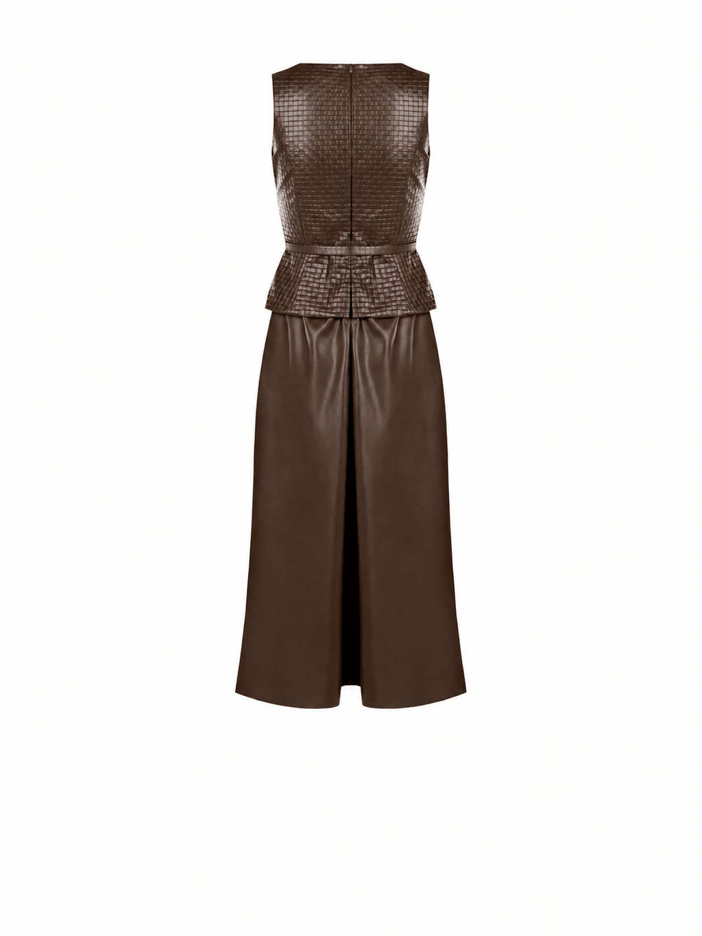 Rinascimento Showstopper Woven Faux Leather Midi Dress - La Rella