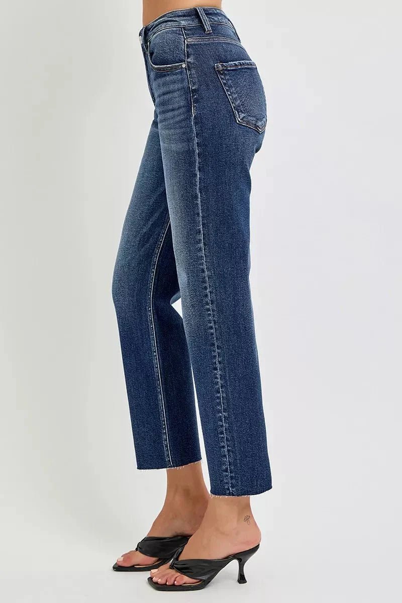 RISEN High Rise Slim Barrel Jeans - LaRella