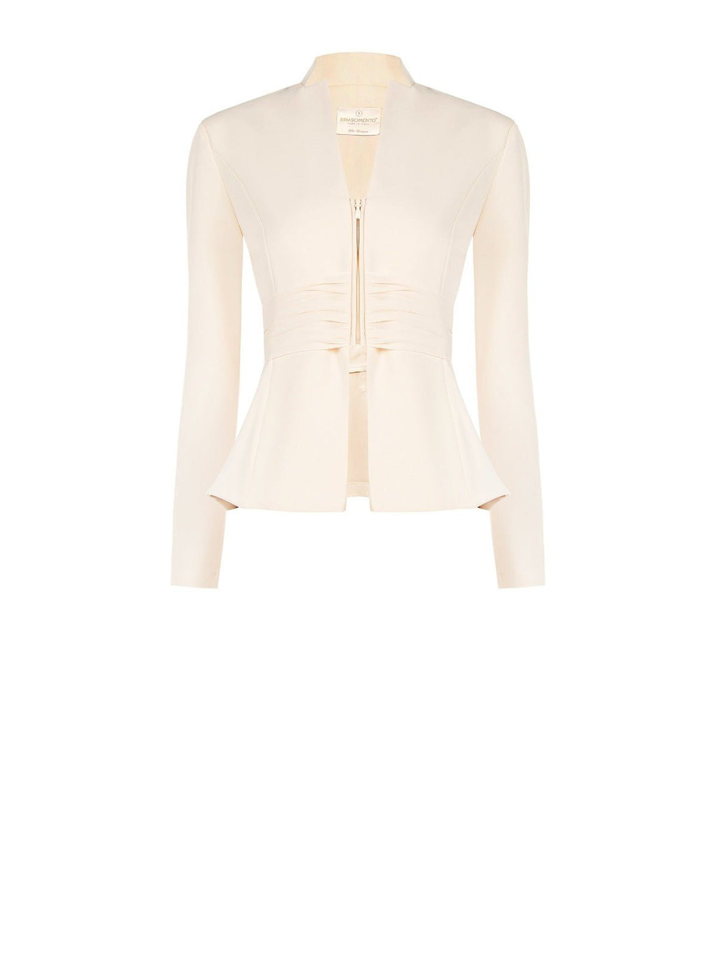 Scuba Crepe Peplum Jacket with Georgette Waistband - La Rella