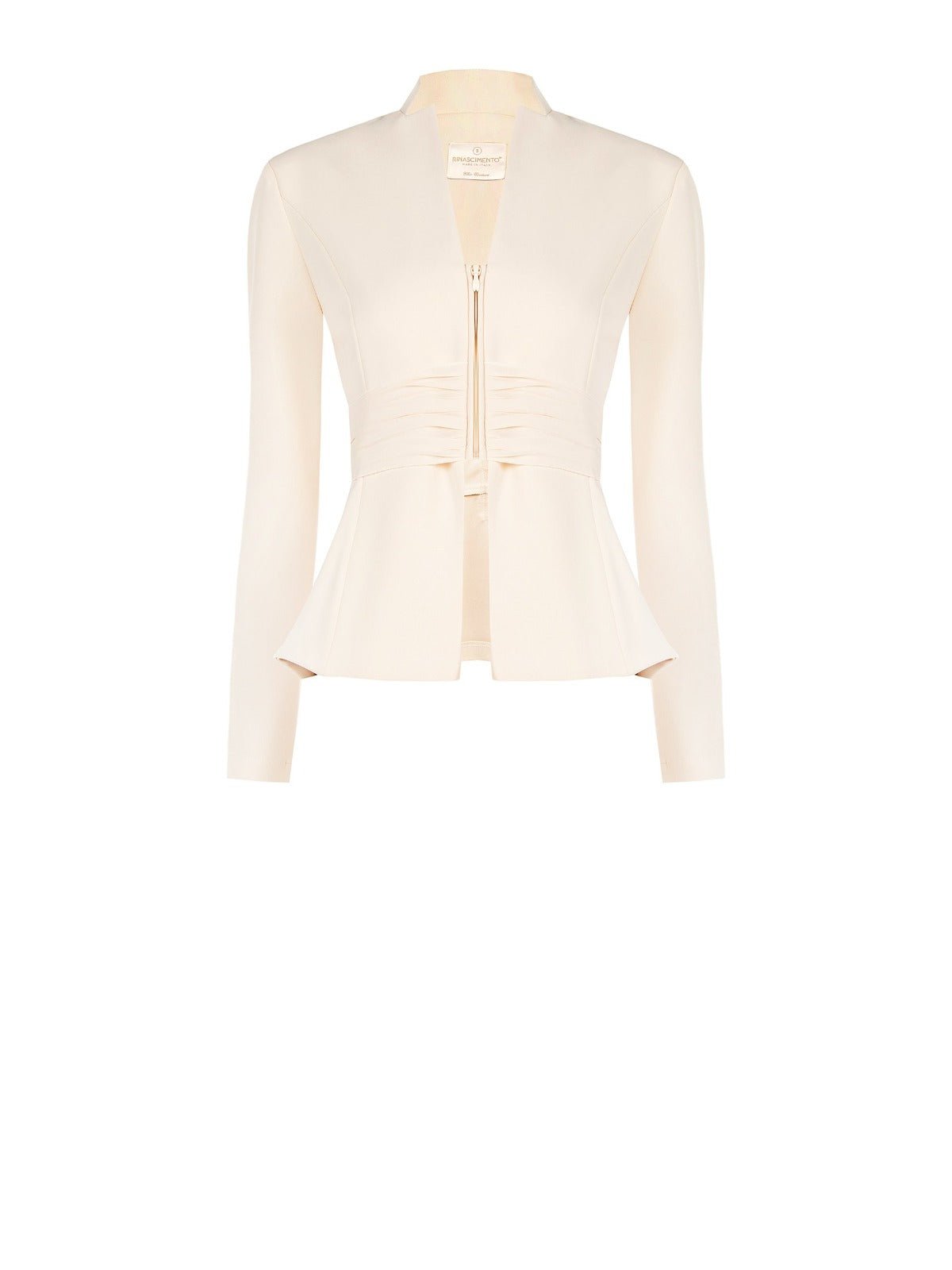 Scuba Crepe Peplum Jacket with Georgette Waistband - La Rella