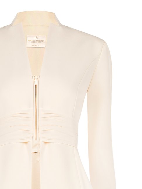 Scuba Crepe Peplum Jacket with Georgette Waistband - La Rella