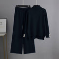 Semi High Neck Thick Sweater Pants Set - LaRella