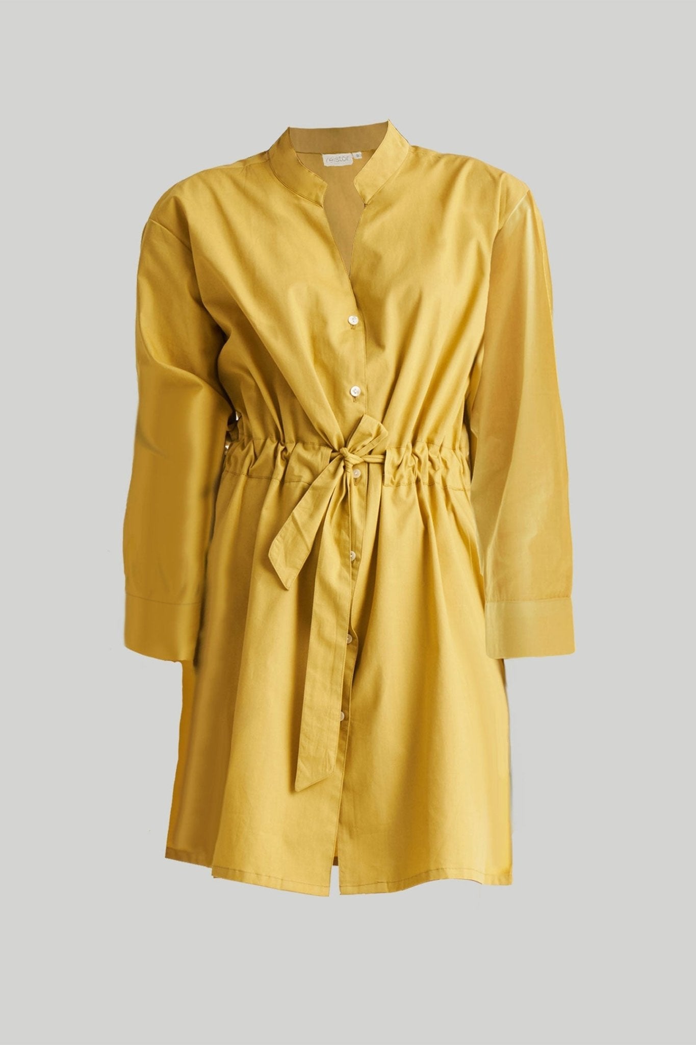 Short Tie Waist Dress in Tuscan Sun - LaRella