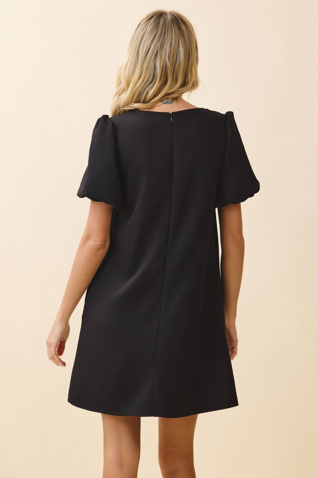 Sparkling Crystal Bow Trim A Line Mini Dress - LaRella