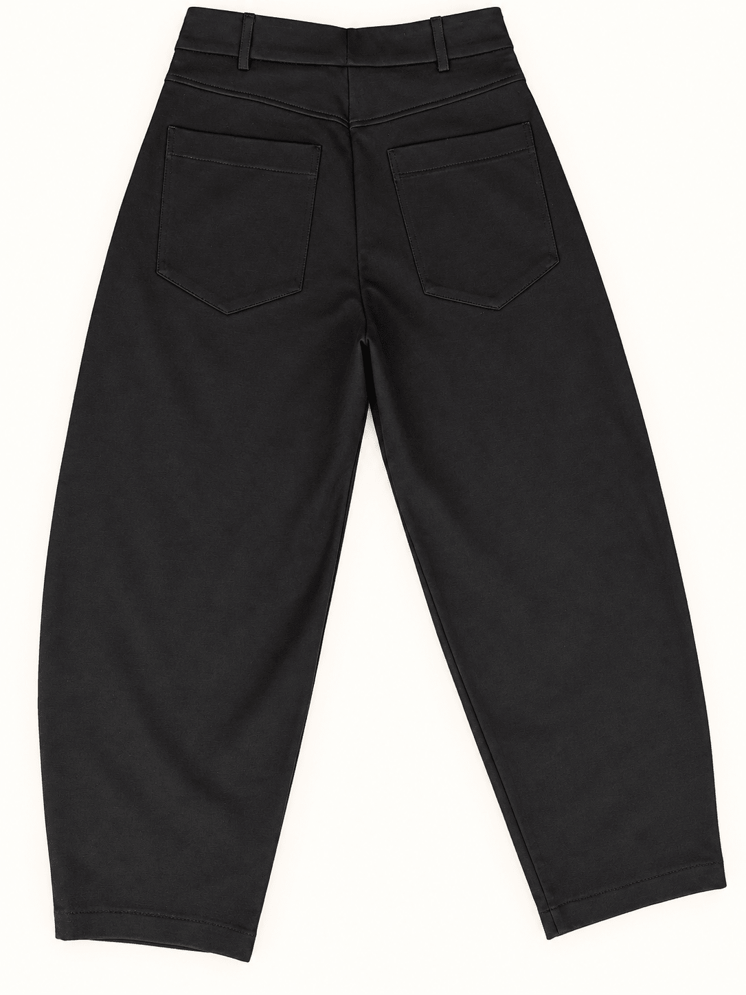 Tensione In Black Relaxed Leg Trousers - La Rella