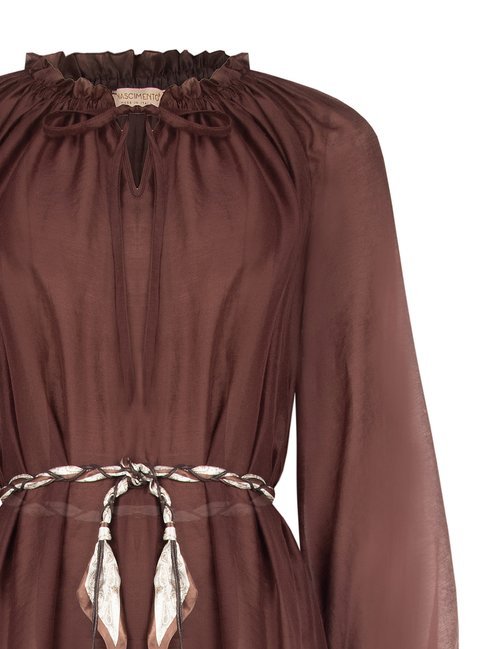 The Alessandra Ruffled Mini Dress & Tunica – Espresso - La Rella
