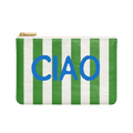 The Amalfi "Ciao" Travel Pouch - Green & White - La Rella