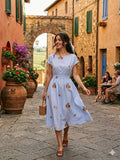 Rinascimento Florentine Garden embroidered midi dress – view 1 – La Rella