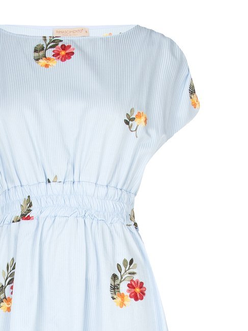 The Florentine Garden Embroidered Seta Midi Dress - La Rella