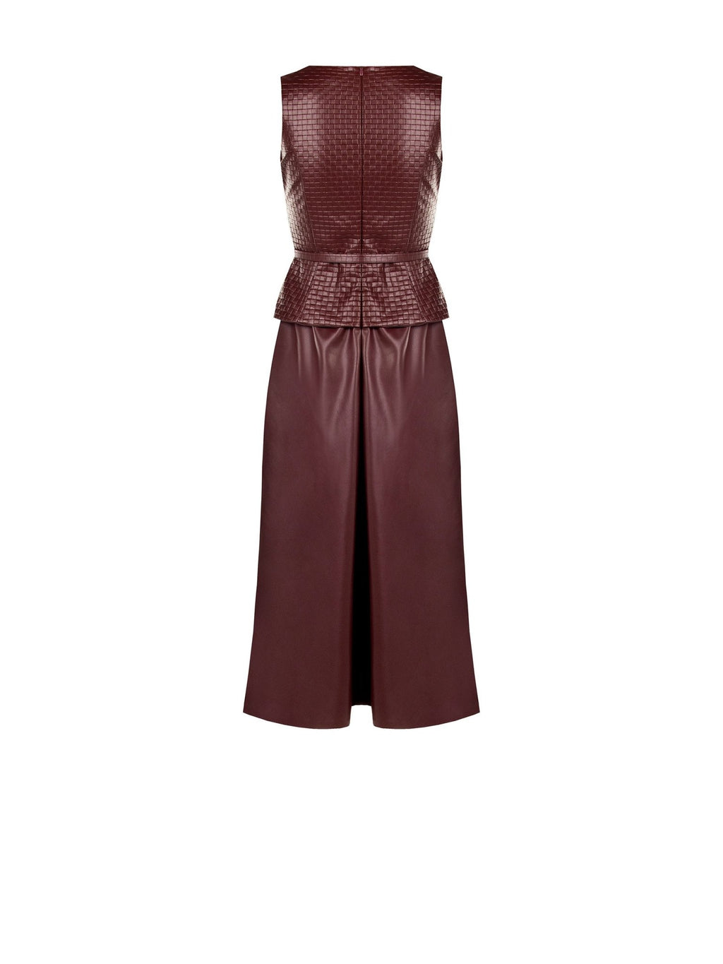 The Showstopper — Woven Faux Leather Midi Dress - La Rella