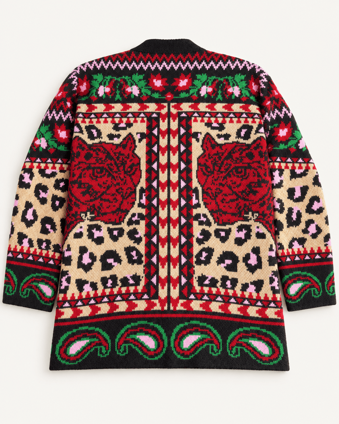Tiger Print Knit Cardigan - La Rella
