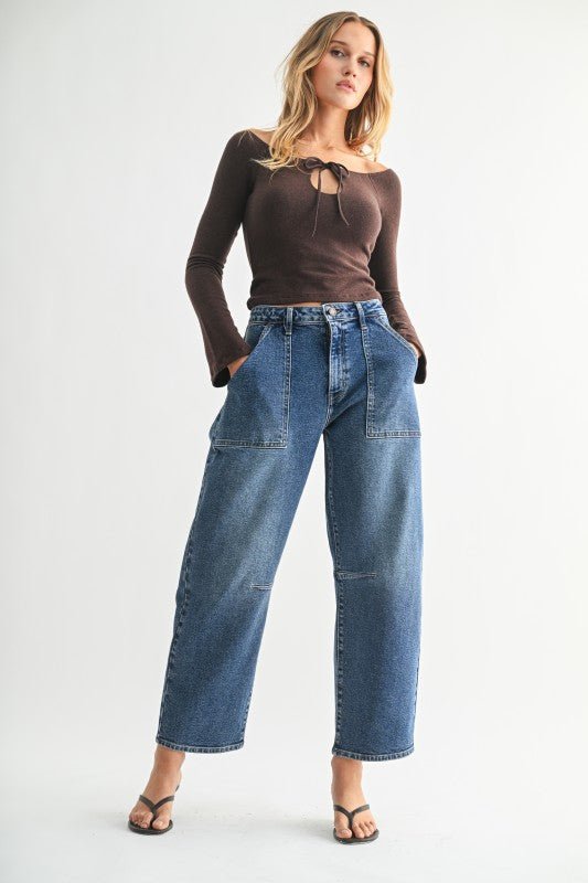 Utility Seamed Barrell Jeans - LaRella