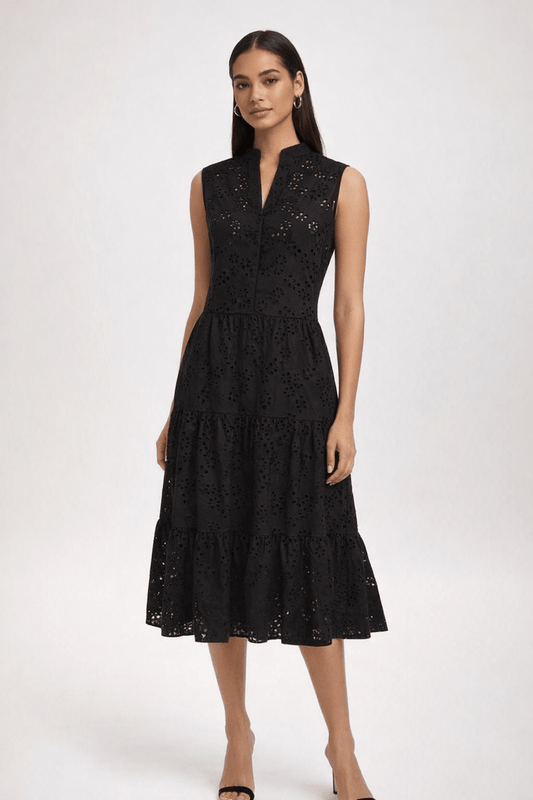 🖤 Vestito Nero in Cotone Italiano - La Rella