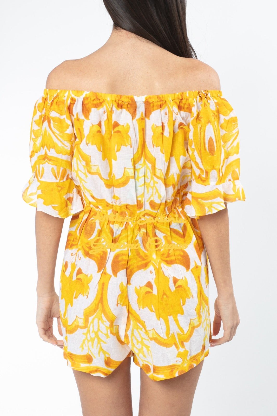 Yellow and White Romper - La Rella